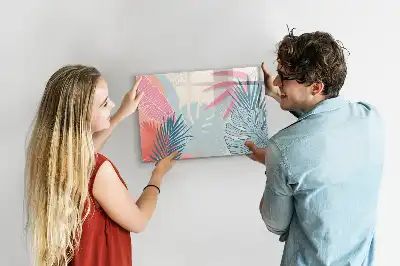 Schreib-Magnettafel in Pastellfarben mit Blättermotiv