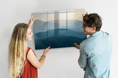 Beschreibbare Magnettafel mit abstraktem Landschaftsmotiv