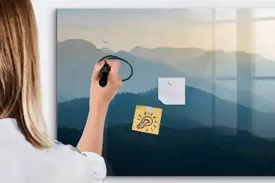 Beschreibbare Magnettafel mit abstraktem Landschaftsmotiv