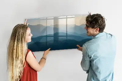 Beschreibbare Magnettafel mit abstraktem Landschaftsmotiv