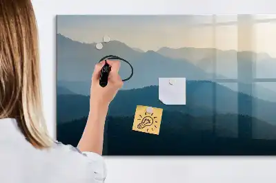 Beschreibbare Magnettafel mit abstraktem Landschaftsmotiv
