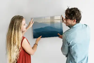 Beschreibbare Magnettafel mit abstraktem Landschaftsmotiv