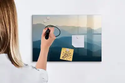Beschreibbare Magnettafel mit abstraktem Landschaftsmotiv
