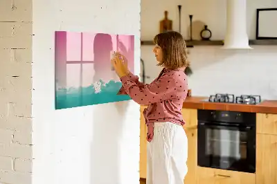 Magnetische Schreibtafel mit Farbverlauf-Himmel Design