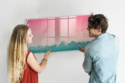 Magnetische Schreibtafel mit Farbverlauf-Himmel Design