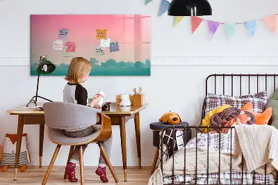 Magnetische Schreibtafel mit Farbverlauf-Himmel Design