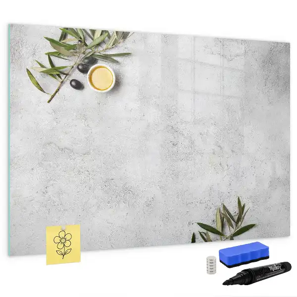Beschreibbare Magnettafel mit minimalistischem Oliven-Motiv