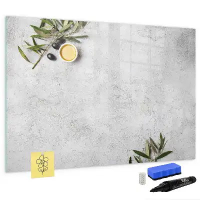 Beschreibbare Magnettafel mit minimalistischem Oliven-Motiv