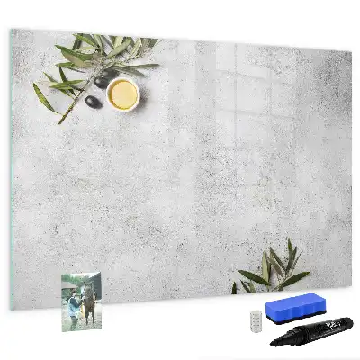 Beschreibbare Magnettafel mit minimalistischem Oliven-Motiv