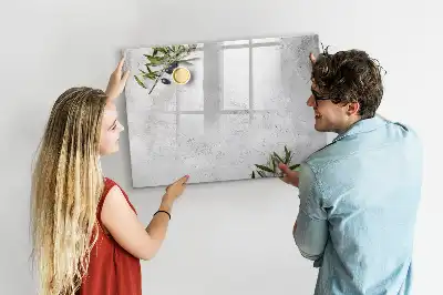 Beschreibbare Magnettafel mit minimalistischem Oliven-Motiv