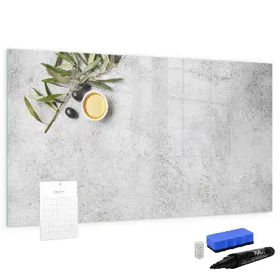 Beschreibbare Magnettafel mit minimalistischem Oliven-Motiv