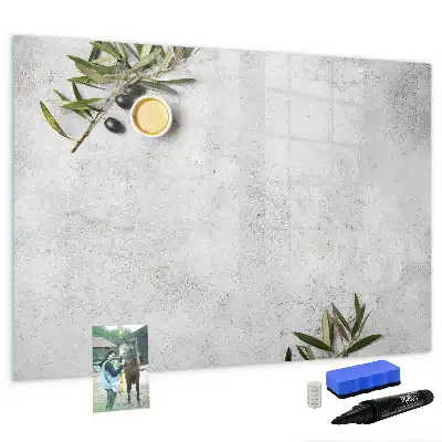 Beschreibbare Magnettafel mit minimalistischem Oliven-Motiv