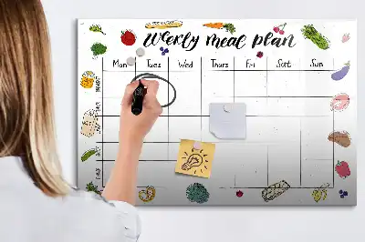 Wöchentlicher Mahlzeitenplaner beschreibbare Magnettafel