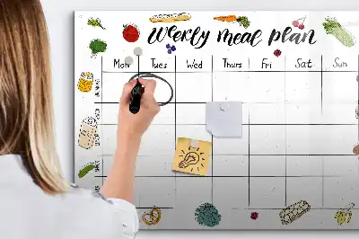 Wöchentlicher Mahlzeitenplaner beschreibbare Magnettafel
