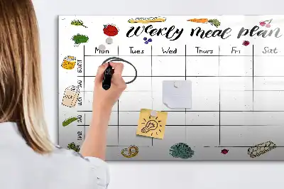 Wöchentlicher Mahlzeitenplaner beschreibbare Magnettafel