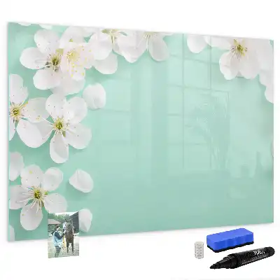 Schreib-Magnettafel mit Motiv schwimmende Gänseblümchen