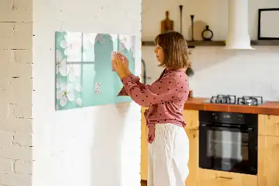 Schreib-Magnettafel mit Motiv schwimmende Gänseblümchen