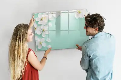 Schreib-Magnettafel mit Motiv schwimmende Gänseblümchen