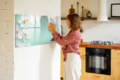 Schreib-Magnettafel mit Motiv schwimmende Gänseblümchen