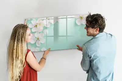 Schreib-Magnettafel mit Motiv schwimmende Gänseblümchen