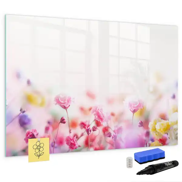 Beschreibbare Magnettafel mit Wiesenblumen-Motiv