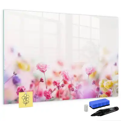 Beschreibbare Magnettafel mit Wiesenblumen-Motiv