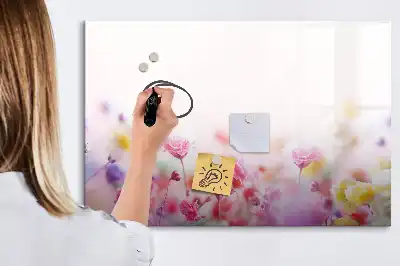 Beschreibbare Magnettafel mit Wiesenblumen-Motiv