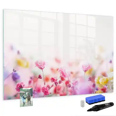 Beschreibbare Magnettafel mit Wiesenblumen-Motiv