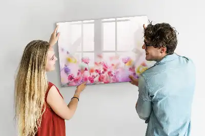 Beschreibbare Magnettafel mit Wiesenblumen-Motiv