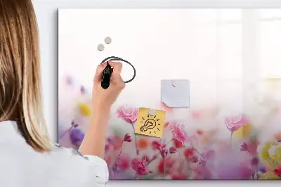 Beschreibbare Magnettafel mit Wiesenblumen-Motiv