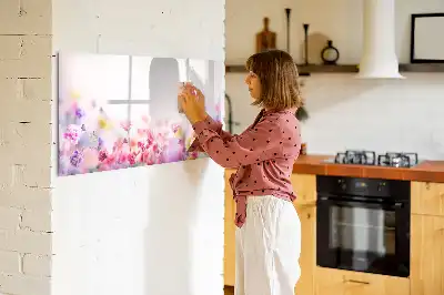 Beschreibbare Magnettafel mit Wiesenblumen-Motiv
