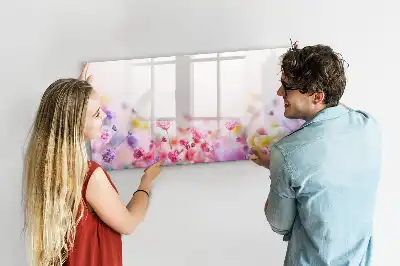 Beschreibbare Magnettafel mit Wiesenblumen-Motiv