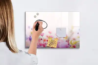 Beschreibbare Magnettafel mit Wiesenblumen-Motiv