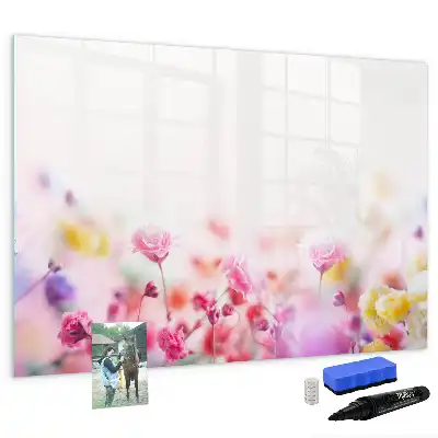 Beschreibbare Magnettafel mit Wiesenblumen-Motiv