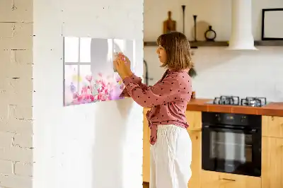 Beschreibbare Magnettafel mit Wiesenblumen-Motiv