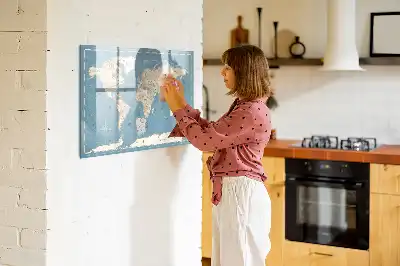 Magnetische Memoboard-Weltkarte im Vintage-Design zum Beschreiben