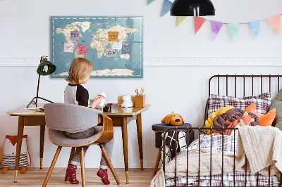 Magnetische Memoboard-Weltkarte im Vintage-Design zum Beschreiben