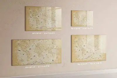 Beschreibbare Magnettafel mit Vintage-Weltkarte