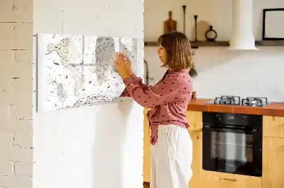 Schreib-Magnettafel mit Vintage-Weltkartenmotiv