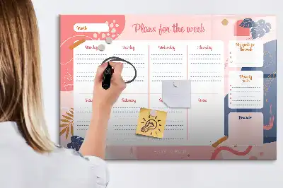 Beschreibbare Magnettafel wöchentlicher Planer