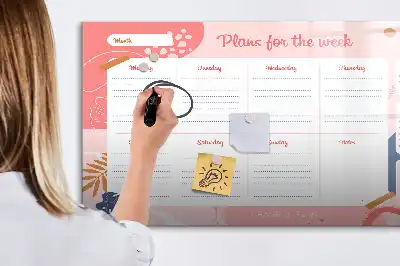 Beschreibbare Magnettafel wöchentlicher Planer