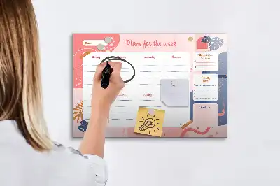 Beschreibbare Magnettafel wöchentlicher Planer
