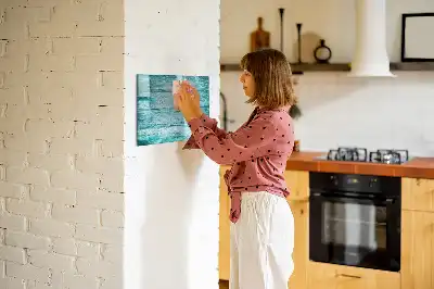Beschreibbare Magnettafel in Optik von altem blauem Holz