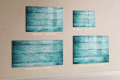 Beschreibbare Magnettafel in Optik von altem blauem Holz