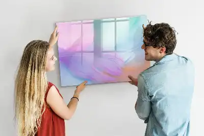 Schreib-Magnettafel mit Motiv bunte Federn