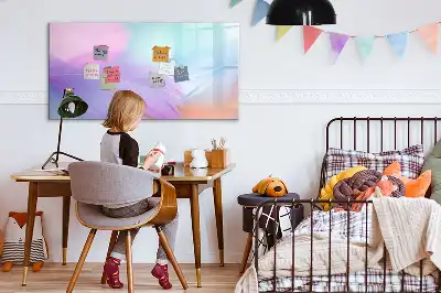 Schreib-Magnettafel mit Motiv bunte Federn