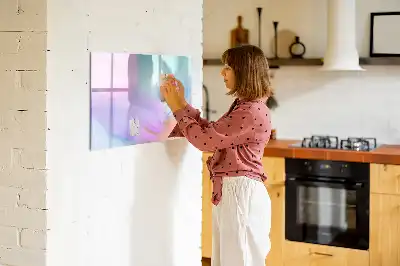 Schreib-Magnettafel mit Motiv bunte Federn