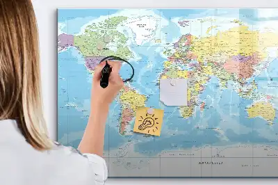 Politische Weltkarte mit magnetischer Schreiboberfläche