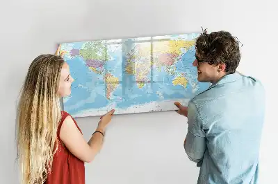 Politische Weltkarte mit magnetischer Schreiboberfläche