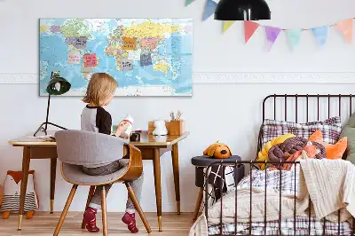 Politische Weltkarte mit magnetischer Schreiboberfläche